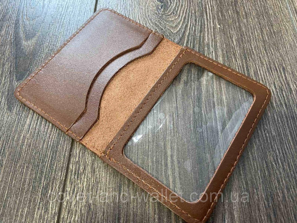 Коричнева обкладинка на авто документи і паспорт LQ Leather Київ - фото 2