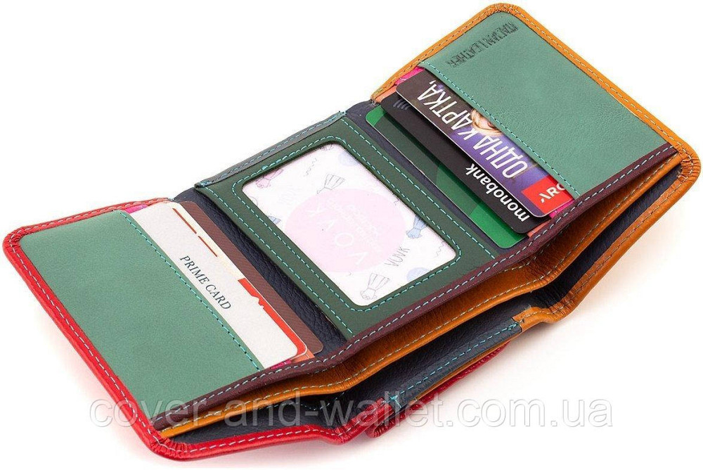 Разноцветный женский кошелек из натуральной кожи компактного размера ST Leather 403-1 Киев - изображение 5