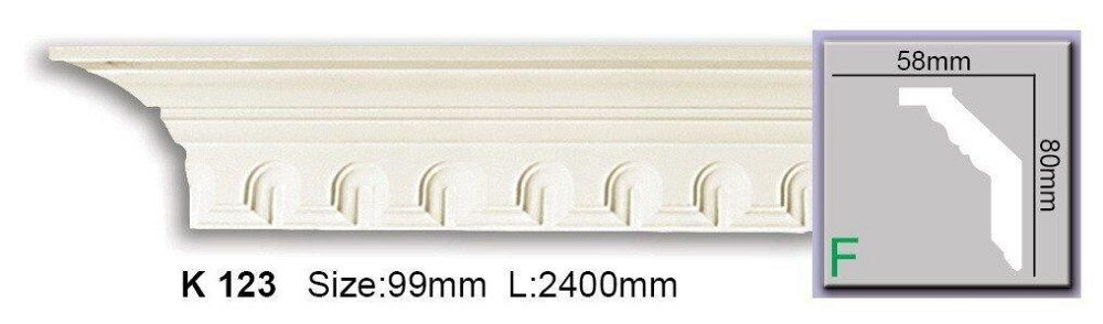 Карниз с орнаментом полиуретановый Harmony K 123 Днепр - изображение 1