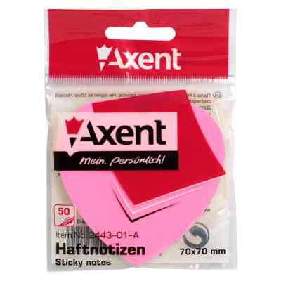 Бумага для заметок Axent с клейким слоем сердце 70х70мм, 50 листов (2443-01-A) Винница