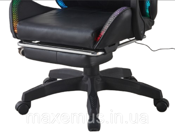 Компьютерное кресло для геймера с подсветкой массажем пультом Bonro B 1 4 4 кресло геймерское с подставкой для ног черное Мостиска