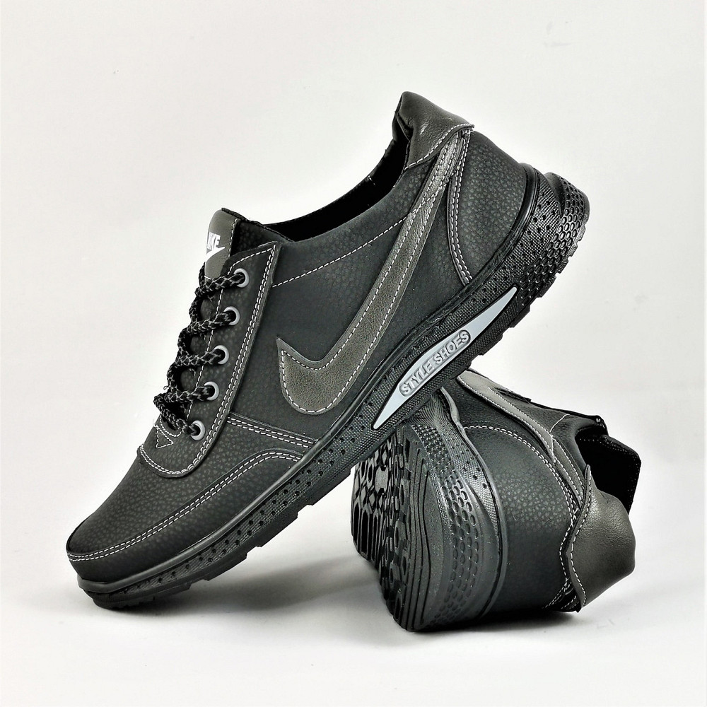 Кроссовки Мужские Nike Чёрные Кожаные Мокасины Найк Форсы (размеры: 40) Видео Обзор Днепр - изображение 6