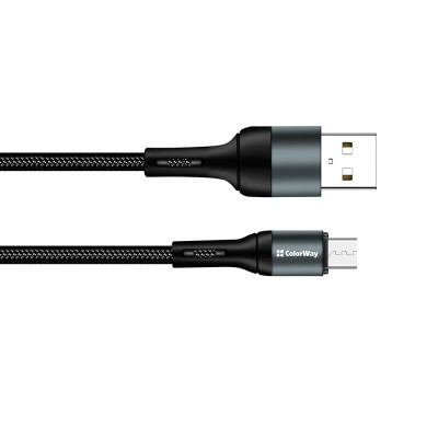 Дата кабель USB 2.0 AM to Micro 5P 1.0m nylon black ColorWay (CW-CBUM045-BK) Винница - изображение 4