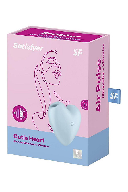 Вакуумний стимулятор-серце з вібрацією Satisfyer Cutie Heart Blue Sex Aura Київ - фото 7