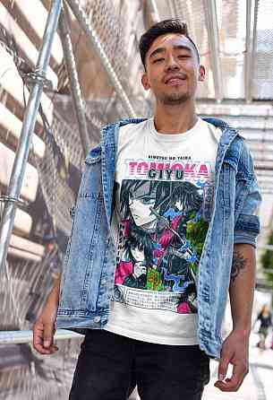 Футболка для мальчика аниме Истребитель демонов оверсайз (рост от 165 до 180 ) Черний AnimeJ0950m Днепр