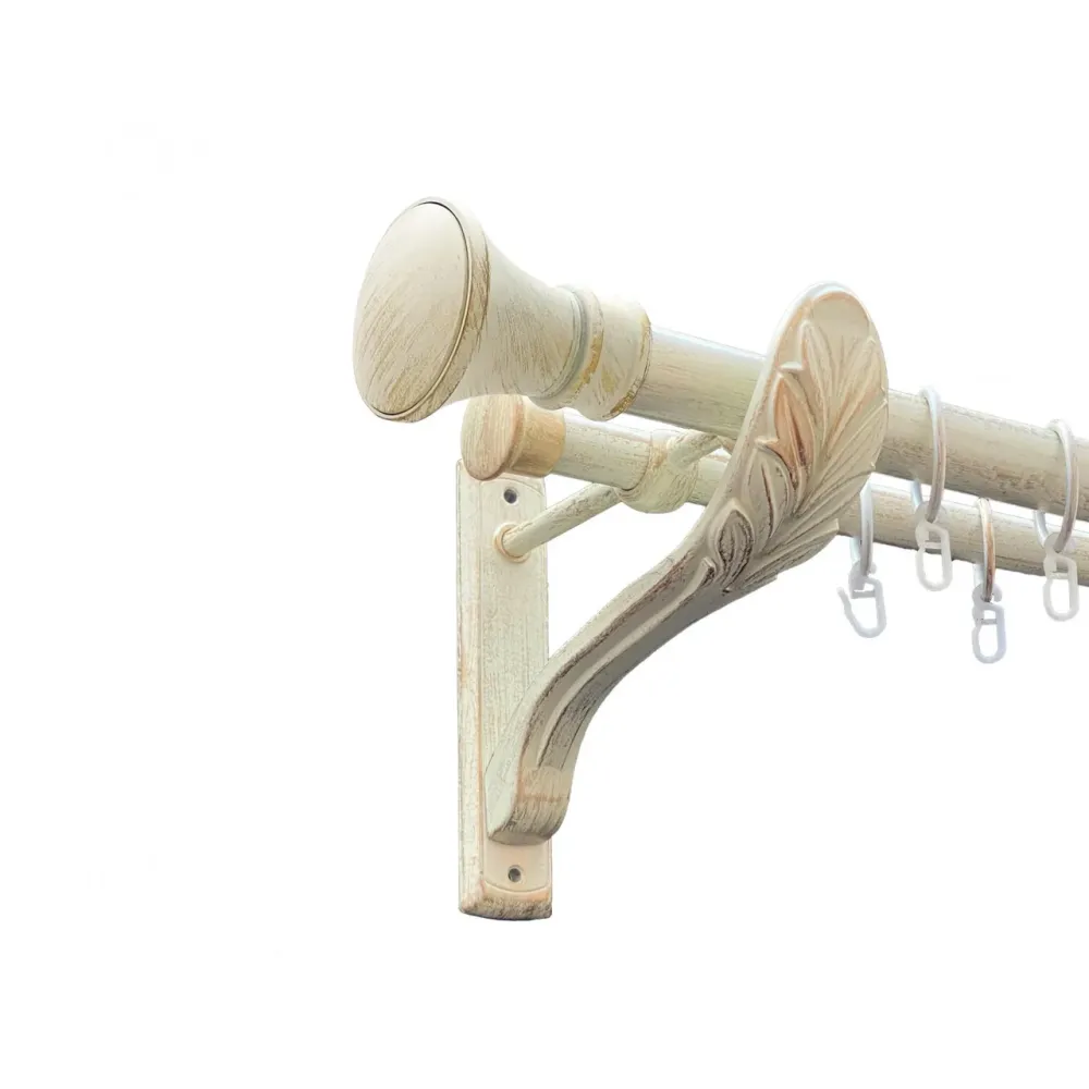 Карниз Orvit Люксор металевий дворядний ретро гладка труба кільце металеве Біле Золото 25\19 мм 300 см Львов - изображение 1