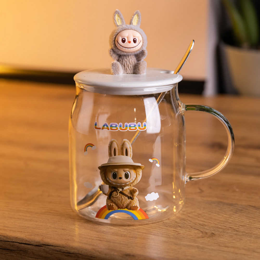 Новогодняя стеклянная чашка 