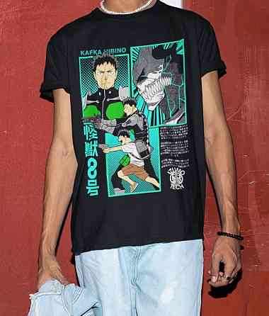 Футболка для хлопчика з аніме принтом Каіджу Но Кафка Гіфт оверсайз (зріст від 165 до 180) Чорний AnimeJ0882m Дніпро