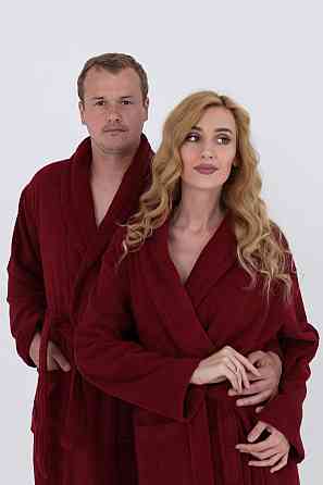 Мужской махровый халат Ideal Textile M бордовый (56860500) Черновцы