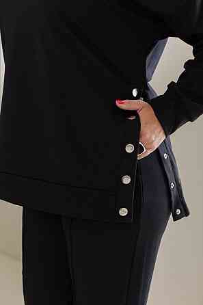 Жіночий стильний повсякденний костюм двонитка Чорний, 54/58 Одеса