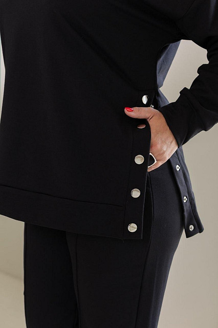 Жіночий стильний повсякденний костюм двонитка Чорний, 54/58 Одеса - фото 3