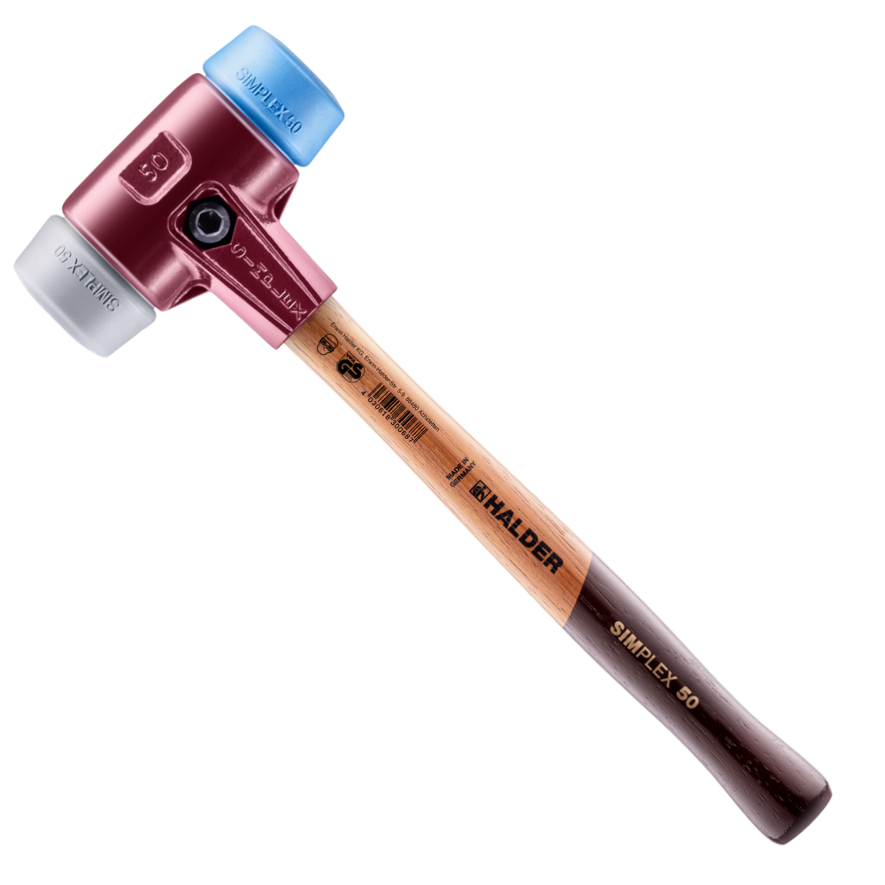 Молоток HALDER Simplex 3013 насадки із синього і сірого поліуретану Одеса - фото 1