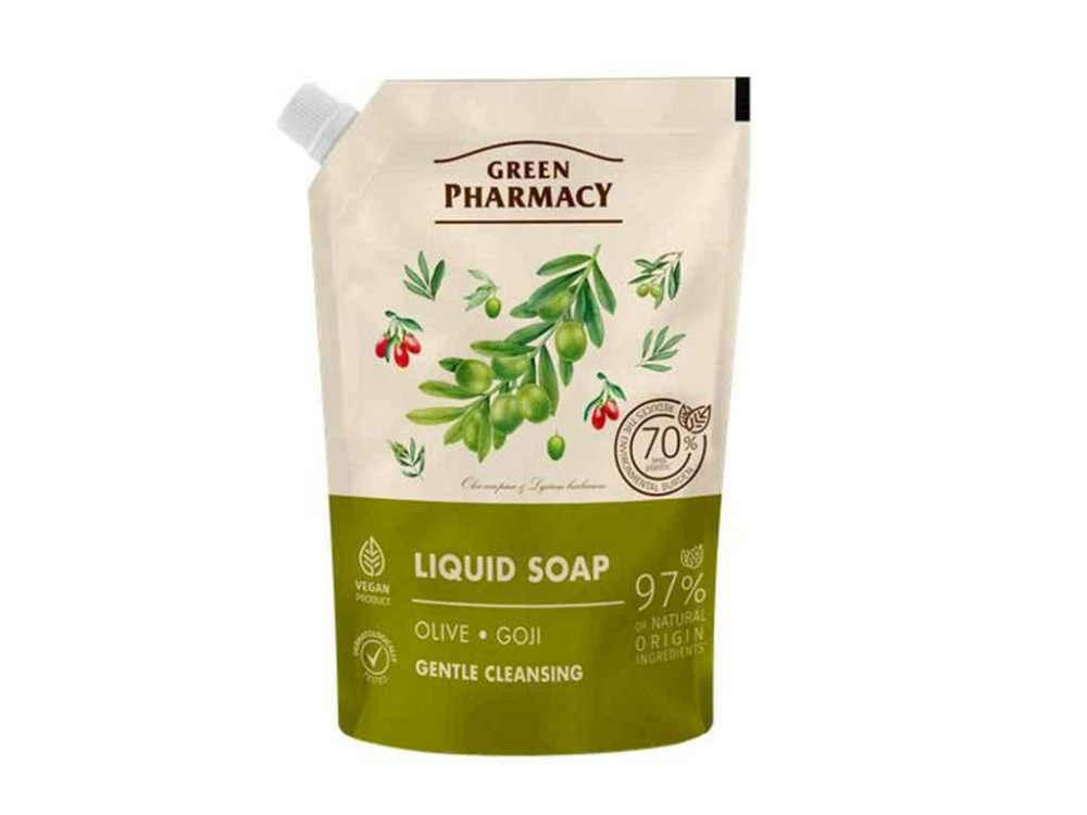 Мило рідке дой-пак 460мл «Оливка і годжі» ТМ GREEN PHARMACY Київ - фото 1