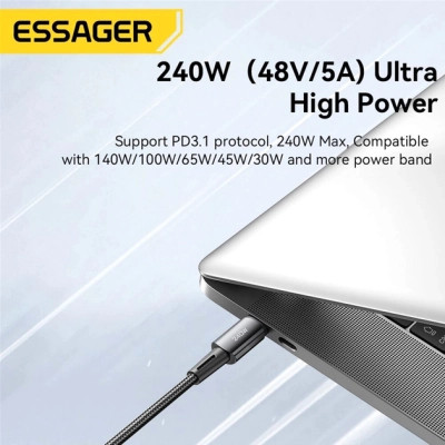 Дата кабель USB-C to USB-C 2.0m 240W Essager (EXCTT3-CGA0G-P) Вінниця - фото 10