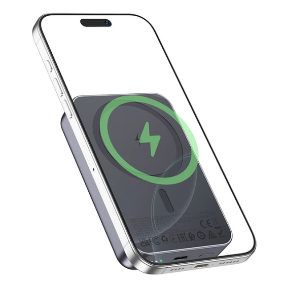 Универсальная зарядная батарея Hoco J160A 10000mAh PD20W Type-C с беспроводной зарядкой MagSafe Серый Винница