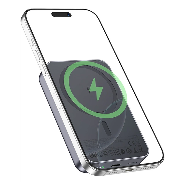 Универсальная зарядная батарея Hoco J160A 10000mAh PD20W Type-C с беспроводной зарядкой MagSafe Серый Винница - изображение 6