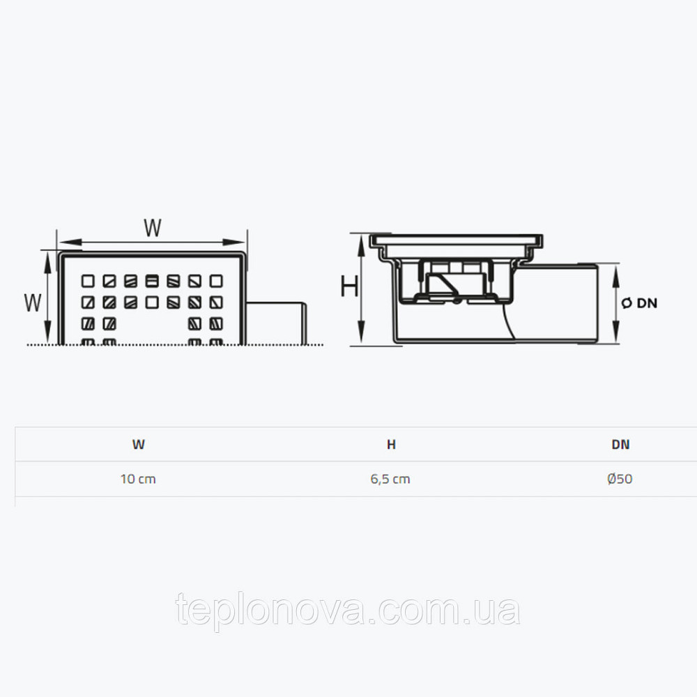 Трап душевой TILLO TM207 10х10см Черновцы - изображение 3