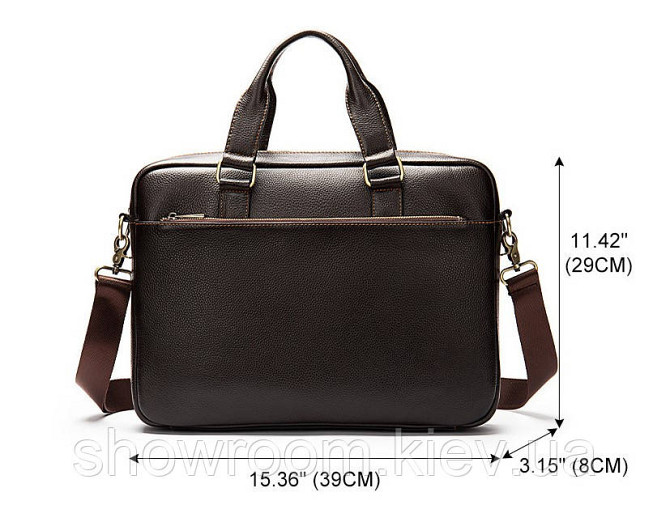 Чоловіча ділова шкіряна сумка Leather Collection (9919) чорна Київ - фото 5