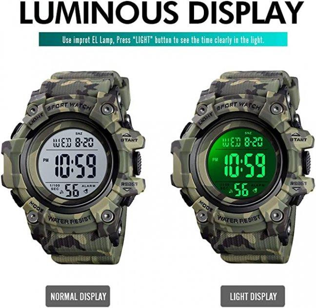 Годинник чоловічий спортивний Skmei 1552 Зелений камуфляж Київ - фото 6