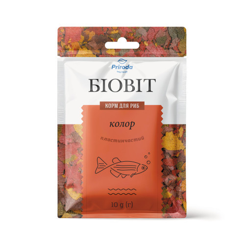 Корм Природа Биовит Цвет для ярко-окрашенных аквариумных рыб пластинчатый 10 г Киев - изображение 1