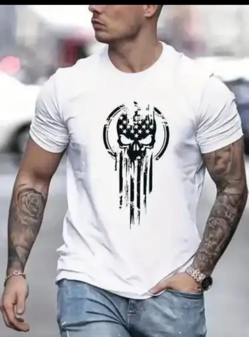 Футболка чоловіча с принтом  44 Біла 2634325662 Дніпро - фото 1