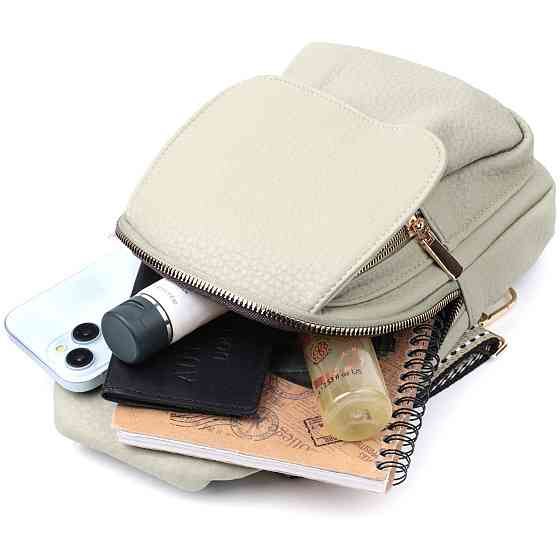 Великолепная женская сумка с одной лямкой через плечо из крупнозернистой экокожи Фисташковый (Vintage) Киев