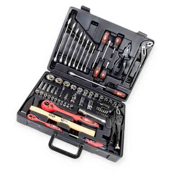 Набір інструменту 1/2", 1/4" 72 шт з бітами, ключами, молоток, кліщі Мукачево
