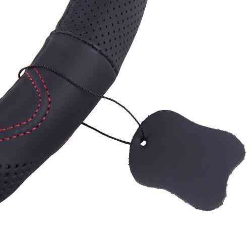 Чохол на кермо VLOD-L283 чорн-червоний M, перфорована шкіра Харків