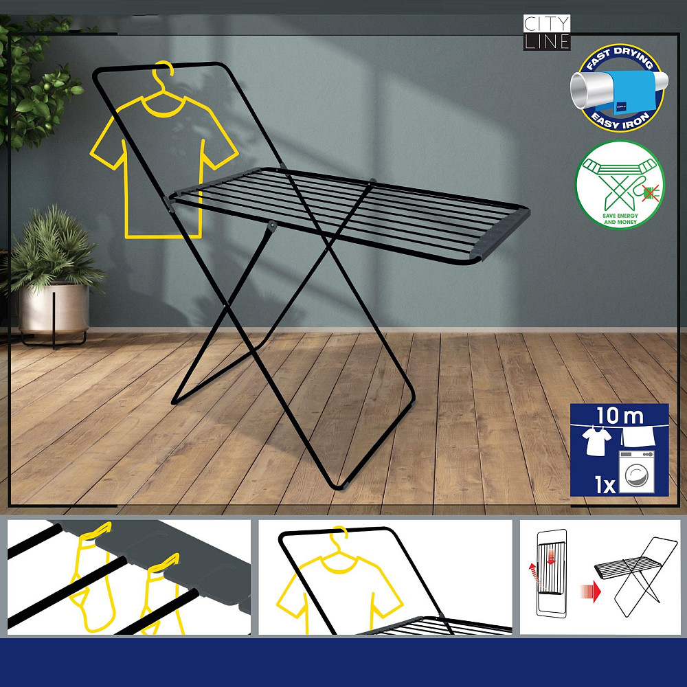 Сушарка для білизни підлогова Casa Si City Plus 10m Black (CS92287C03E) Київ - фото 5