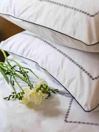 Ecotton Комплект постільної білизни Полуторний з вишивкою та кантом український хрестик Graphit Коломыя