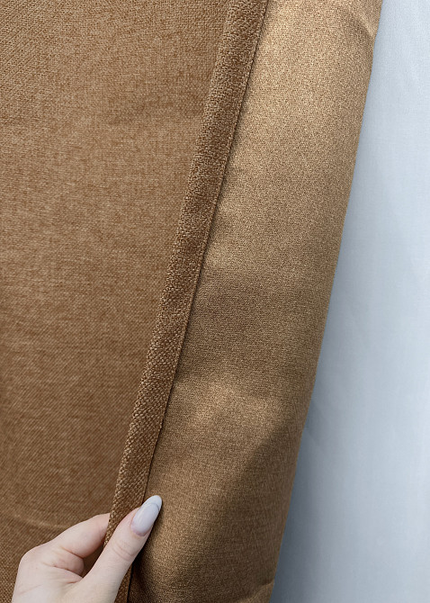 Комплект штор VR-Textil лен премиум ELEMENTA 150х270 2шт и Тюль 500х270 1865ш-115т светло-коричневый с белым 71-071/4 Киев - изображение 5