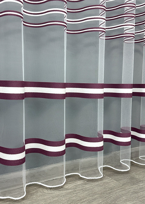 Тюль VR-Textil 1775т Фатин смуги Сливовий з білим 300х270 см (40-248) Київ - фото 7