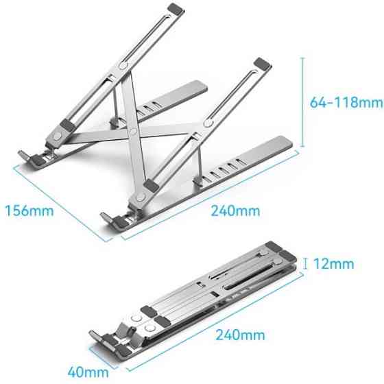 Підставка для ноутбука Laptop X-type Stand Silver Aluminum Alloy Vention Винница