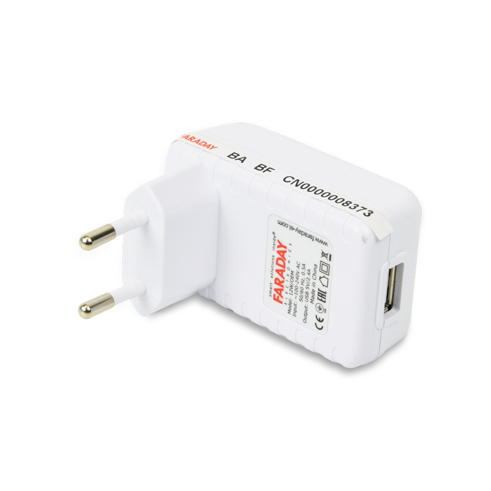 Блок живлення Faraday Electronics 12W/OEM з USB виходом 5V/2.4A Київ - фото 1