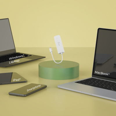 Концентратор J5create USB-C to 4xUSB-C 3.2 10Gbps white (JCH345EW-N) Винница - изображение 4