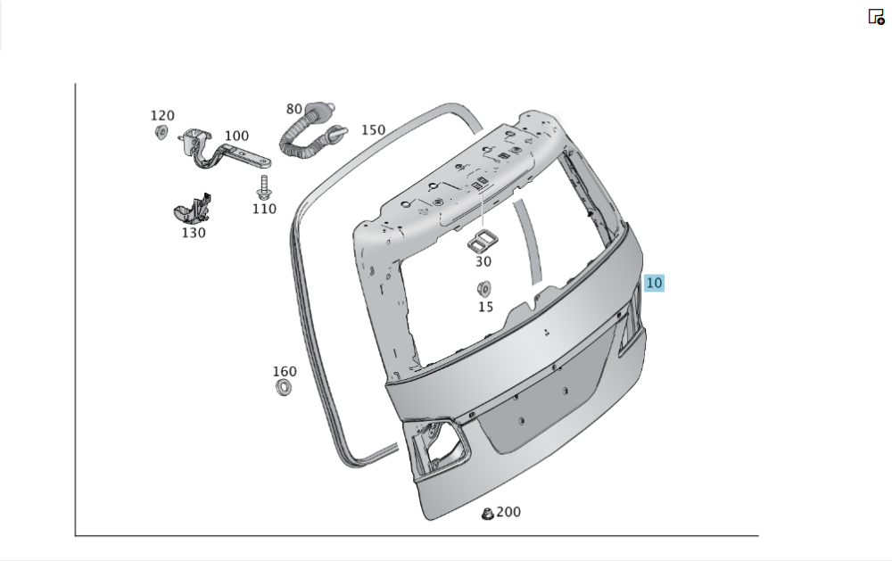 Mercedes-Benz  A1667405100 Кришка багажника зі склом A1667402200 GL/GLS X166 Одеса - фото 1