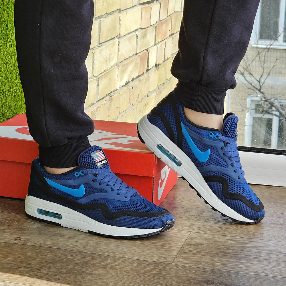 Чоловічі Кросівки Nike Air Max 90 Сині Найк Літні Сіточка (розміри: 41,42,43,44,45) Відео Огляд Дніпро - фото 10