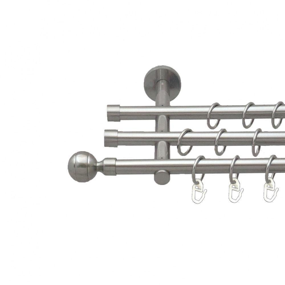 Карниз Orvit Паола металевий трирядний циліндр (20 см) гладка труба кільце металеве Нержавіюча Сталь 16\16\16 Львов - изображение 1