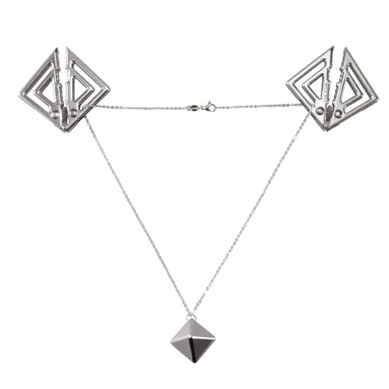 Затискачі для сосків з важкою підвіскою LOCKINK Adjustable Nipple Clamps with Heavy Pendant - Grey Львів