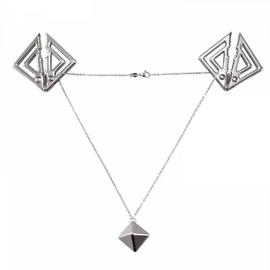 Затискачі для сосків з важкою підвіскою LOCKINK Adjustable Nipple Clamps with Heavy Pendant - Grey Львів - фото 1