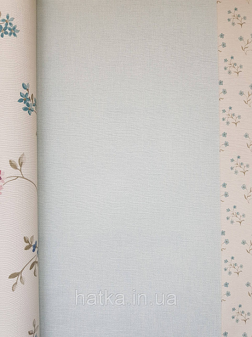 Шпалери вінілові на флізеліні A.S.Creation Maison charme 0.53x10 однотонні під тканину блакитні з бірюзовим Київ - фото 3
