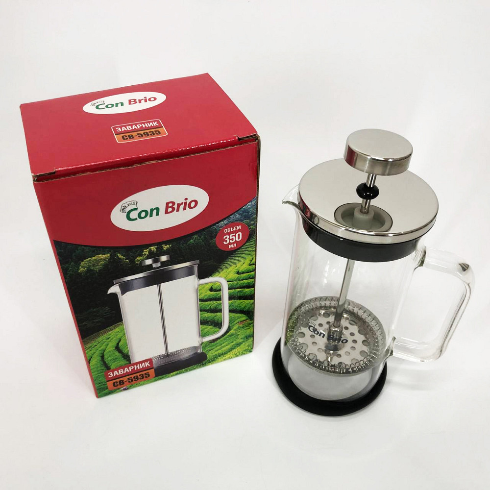 Удобный заварочный чайник из стекла с ситом, Чайник пресс для чая, Заварник для трав JQ-31 Львов - изображение 3