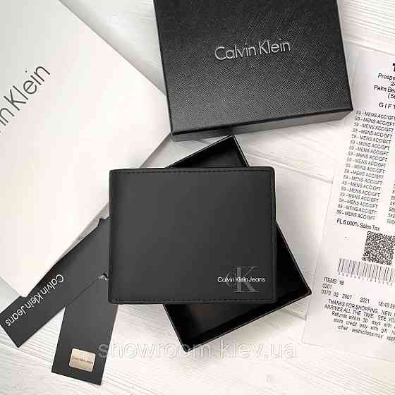 Шкіряне портмоне Calvin Klein для чоловіків у подарунковому боксі (8877-1) Київ