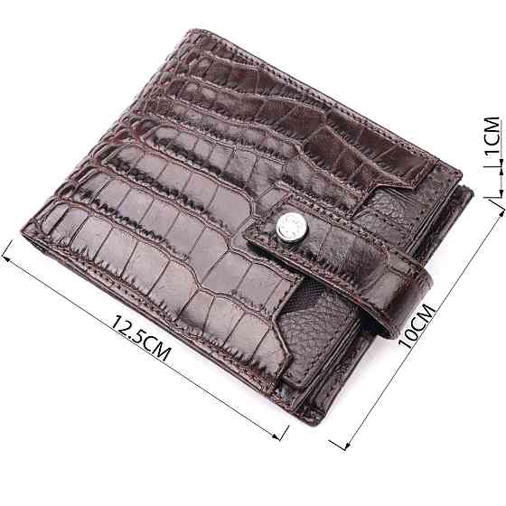 Функциональный мужской кошелек из фактурной кожи KARYA 21069 Коричневый Киев