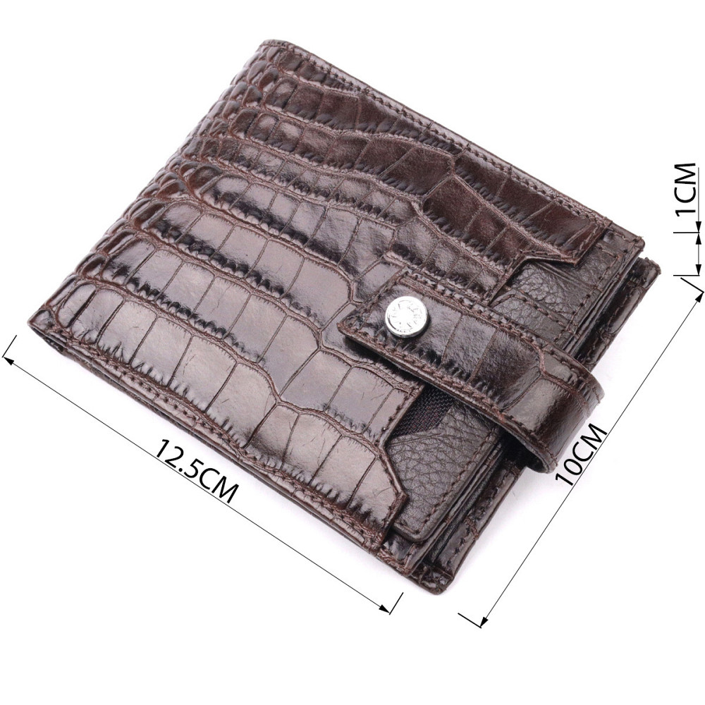 Функциональный мужской кошелек из фактурной кожи KARYA 21069 Коричневый Киев - изображение 3