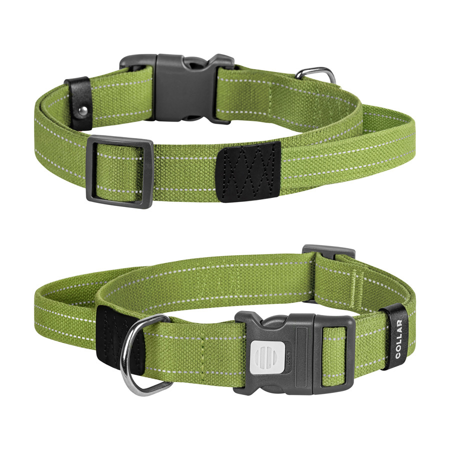 Нашийник для собак з ручкою бавовняна тасьма CoLLaR Брезент, пластиковий фастекс, L, Ш 35 мм, Д Коломыя - изображение 1