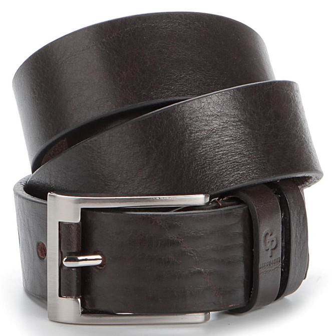 Мужской элитный кожаный ремень GRANDE PELLE 00776 Коричневый Киев - изображение 9