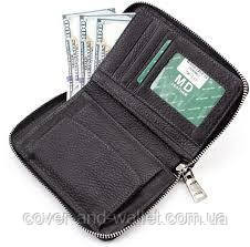 Невеликий чоловічий гаманець на блискавці з відділенням для паспорту MD 7M-117 Київ - фото 10