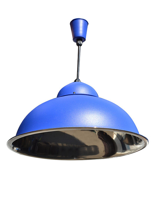 Підвісний світильник купол в кав'ярню синій мат, хром Industrial СП 3614 BL+CR Київ - фото 2