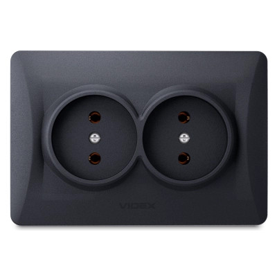Розетка Videx_ BINERA 2ая черн (VF-BNSK2-BG) Вінниця - фото 1